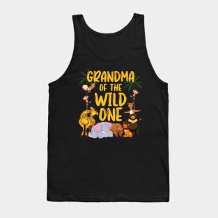 Grandma Of The Wild One Zoo Birthday Safari Jungle Animal Tank Top